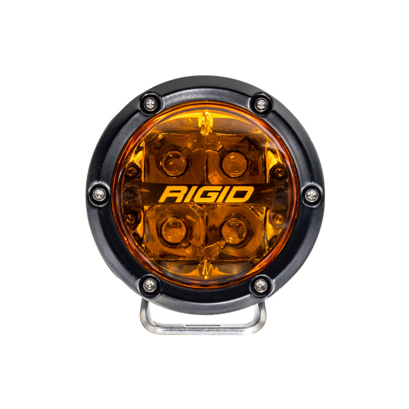 Rigid Industries 360-Series 4in Fog w/ Amber PRO Lens - White (Pair) - 36123 by Rigid Industries - front view