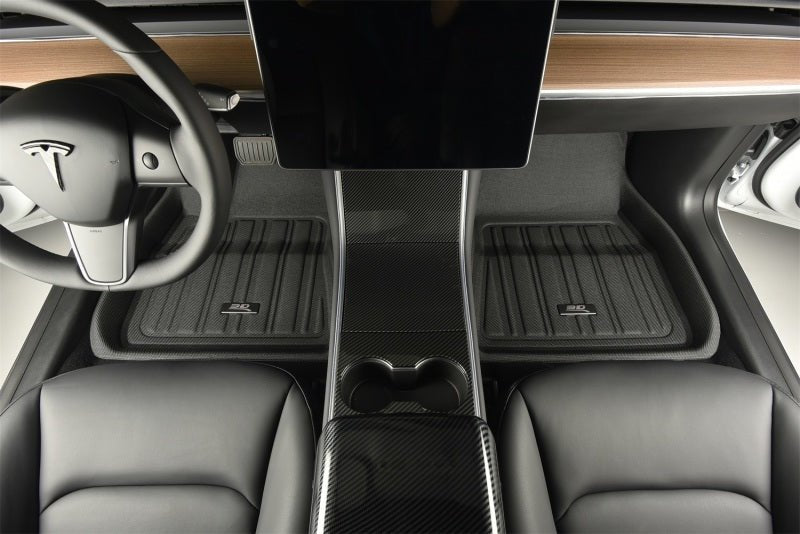 3D MAXpider 2020-2022 Tesla Model 3 Elitect 1st &amp; 2nd Row Floormats - Black - ACEE1TL02601809