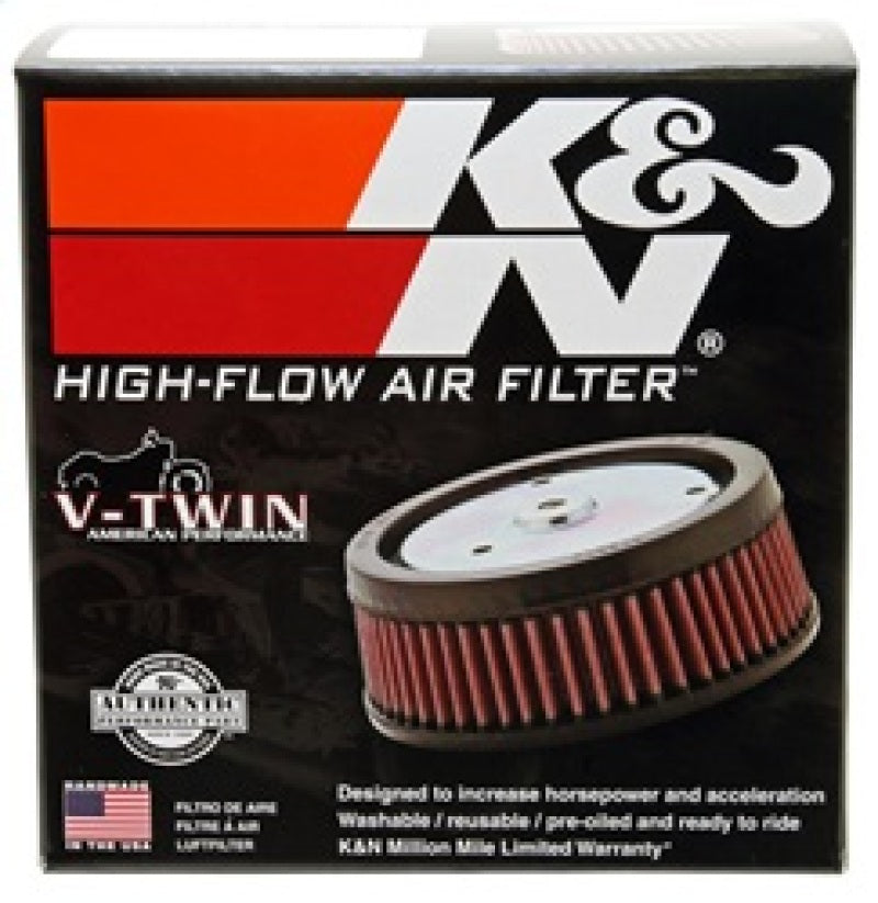 K&N Replacement Unique Air Filter 6.625in L x 4.75in W x 1.625in H with 1 Flange for Harley Davidson - HD-1614
