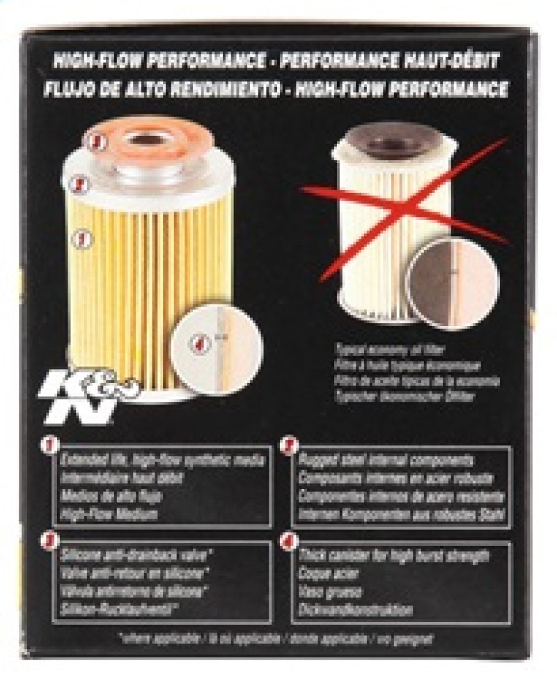 K&N Chevy / Pontiac / GMC / Buick Performance Gold Oil Filter - HP-1001