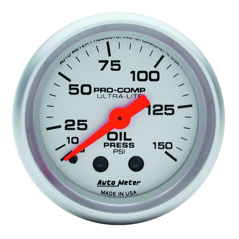 Autometer Ultra-Lite 52mm 0-150 PSI Mechanical Oil Pressure Gauge - 4323