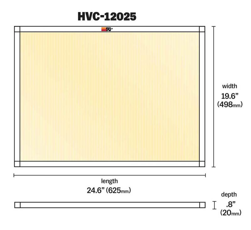 K&N HVAC Filter - 20 x 25 x 1 - HVC-12025