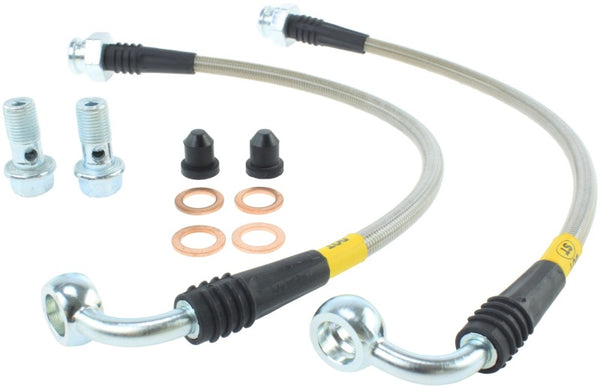 StopTech 07-08 Infiniti G35 Rear Stainless Steel Brake Lines - 950.42502 for 2007-2008 INFINITI G - front view
