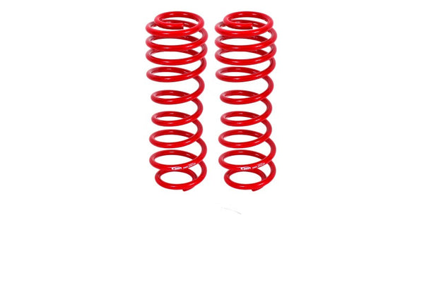 BMR 05-14 S197 Mustang GT/GT500 Rear Performance/Drag Lowering Springs - Red - SP012R for 2005-2014 Ford Mustang - front view