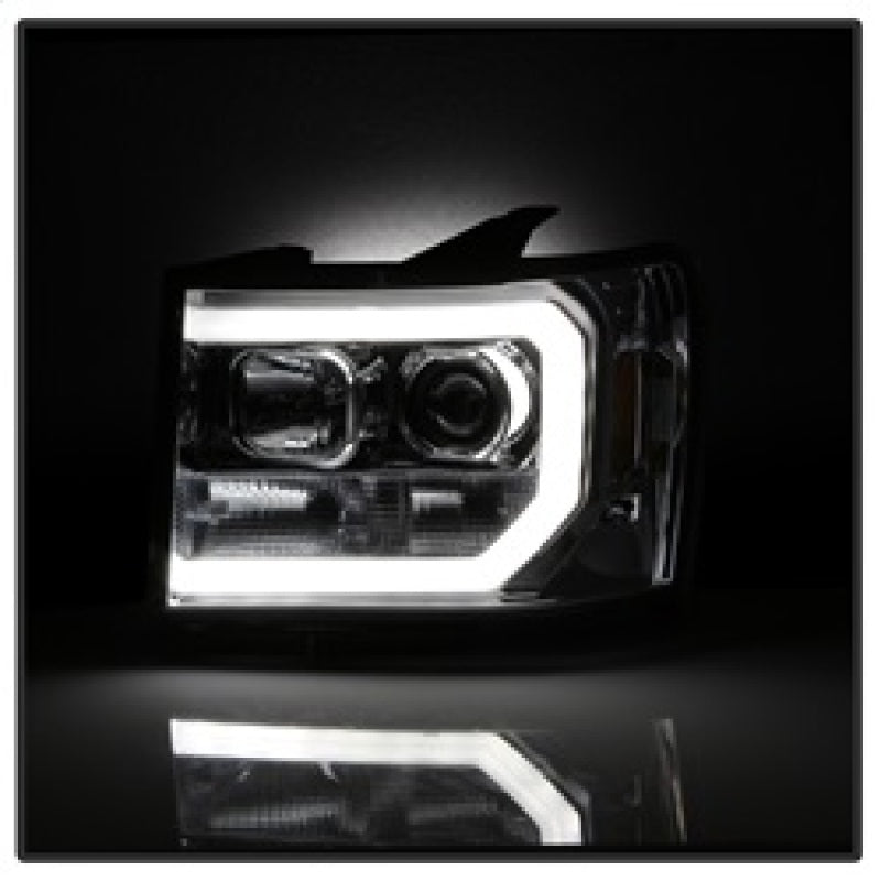 Spyder GMC Sierra 1500/2500/3500 07-13 V2 Projector Headlights - Chrome PRO-YD-GS07V2-LBDRL-C - 5083647