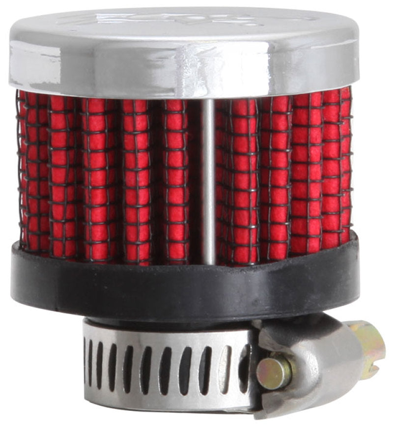 K&amp;N Rubber Base Crankcase Vent Filter - 0.55in Flange ID 1.375in OD 1.125in Height - 62-2480