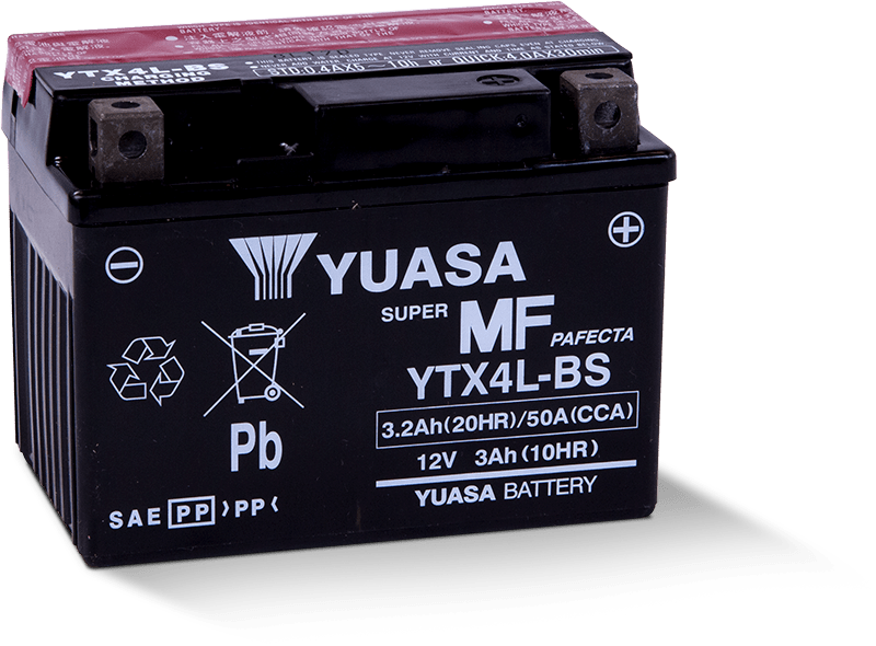 Yuasa YTX4L-BS Maintenance Free AGM 12 Volt Battery - YUAM62X4B