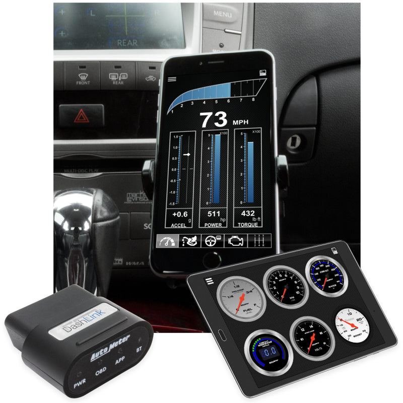 Autometer OBD-II Wireless Data Module Bluetooth DashLink for Apple IOS &amp; Andriod Devices - 6036