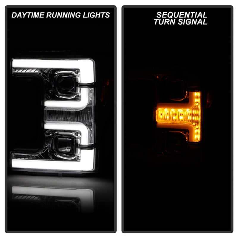Spyder Ford F-250/F-350/F450 Super Duty 17-18 Projector Headlights Chrome PRO-YD-FS17-SBSEQ-C - 5086273