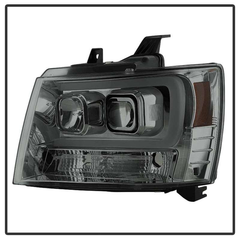 Spyder 07-14 Chevy Suburban/1500/2500/Tahoe V2 Projector Headlights Smoke PRO-YD-CSUB07V2-DRL-SM