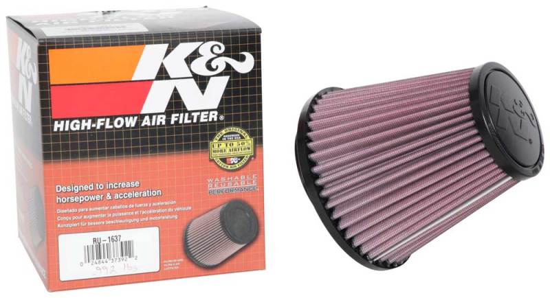 K&N Universal Clamp-On Air Filter 3-1/4in FLG / 5-3/4in B / 3-1/2in T / 5-7/16in H - RU-1637