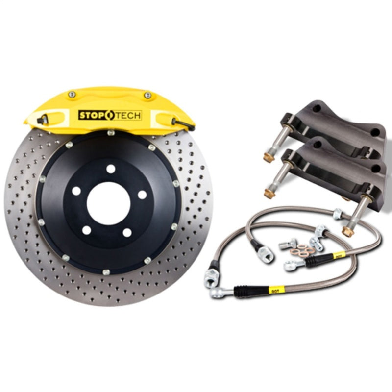 StopTech 08-13 BMW M3/11-12 1M Coupe Front BBK w/ Yellow ST-60 Calipers Drilled 380x35mm Rotor
