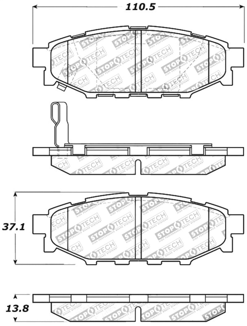 Clearance - StopTech Performance 08-10 WRX Rear Brake Pads - STO309.11140