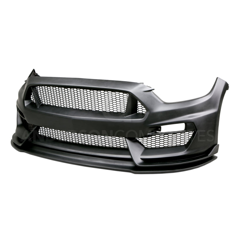 Anderson Composites 15-16 Ford Mustang GT350 Style Fiberglass Front Bumper w/ Front Lip - AC-FB15FDMU-GR-GF