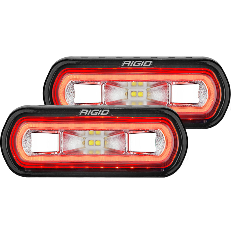 Rigid Industries SR-L Series Surface Mount LED Spreader Pair w/ Red Halo - Universal - 53122 by Rigid Industries - front view
