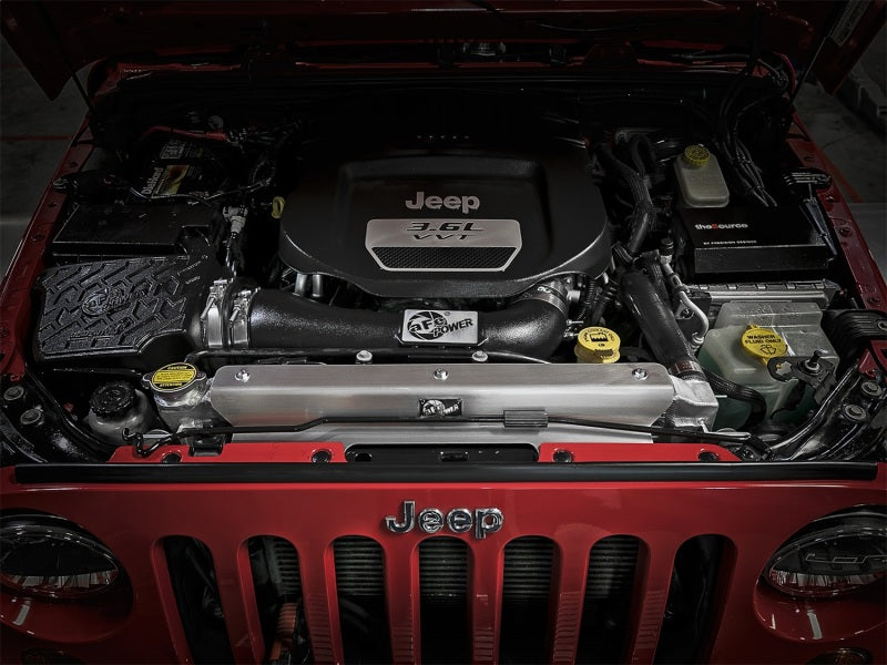 aFe BladeRunner GT Series Bar and Plate Radiator w/ Black Hoses 12-18 Jeep Wrangler (JK) V6 3.6L - 46-50012-B