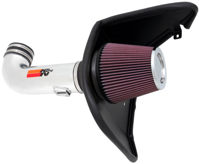 K&N 10 Camaro 6.2L V8 Polished Typhoon Short Ram Intake - 69-4519TP for 2010-2015 Chevrolet Camaro - front view