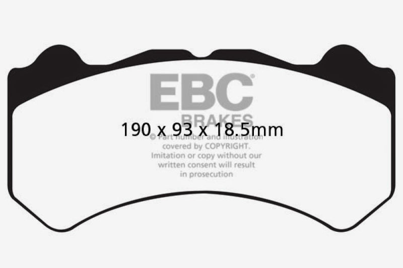 EBC 08-11 Nissan GT-R (R35) 3.8 Twin Turbo (Cast Iron Rotors) Yellowstuff Front Brake Pads - DP41983R