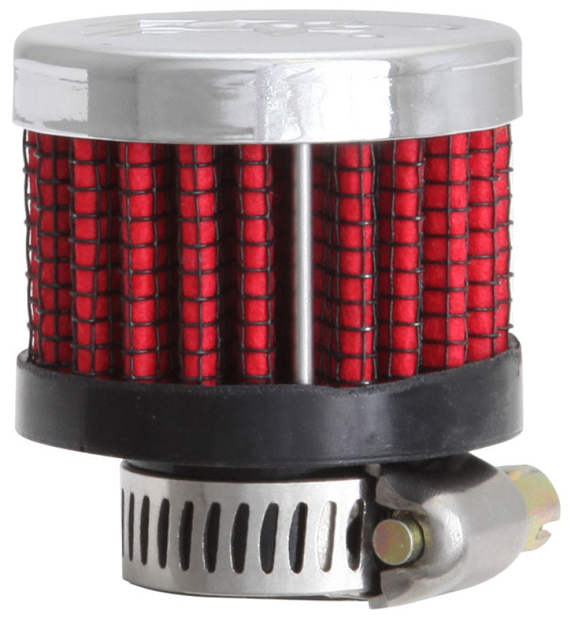 K&amp;N Rubber Base Crankcase Vent Filter - 0.55in Flange ID 1.375in OD 1.125in Height - 62-2480