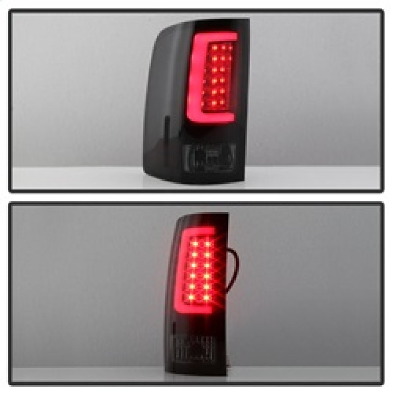 Spyder 07-13 GMC Sierra 1500 V2 Light Bar LED Tail Lights - Blk Smoke (ALT-YD-GS07V2-LBLED-BSM) - 5084750