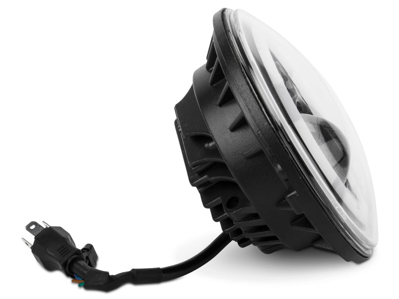 Raxiom 97-18 Jeep Wrangler TJ/JK Axial Halo Headlights w/ DRL Amber Signals- Blk Hsng (Clear Lens) - J108037