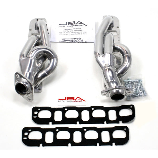 JBA 09-19 RAM 5.7L HEMI 1-5/8in Primary Silver Ctd Cat4Ward Header - 1961S-2JS for 2019-2022 Ram 1500 Classic - front view