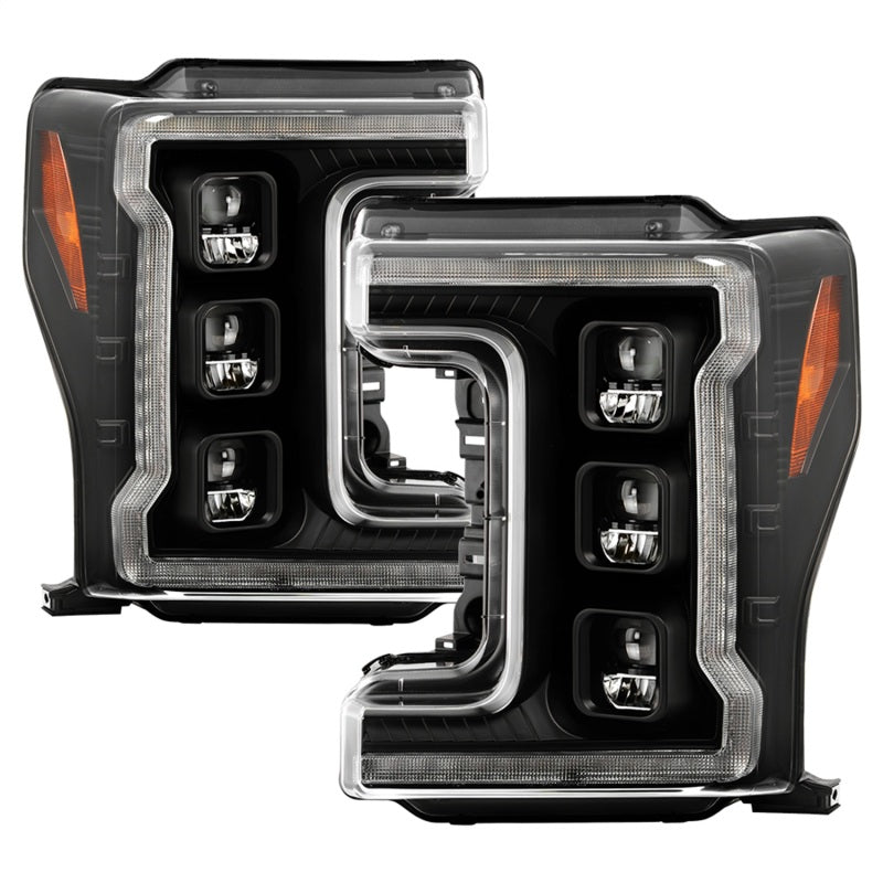 Spyder Ford F-250/F-350/F450 17-18 Full LED Headlights Chrome PRO-YD-FS17HALAP-SEQ-BK - 5087430