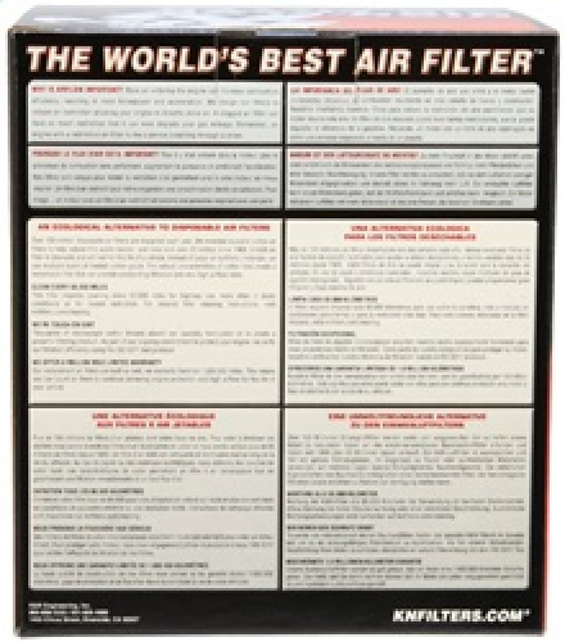 K&N Universal Clamp-On Air Filter 3in FLG / 6in B / 4-1/2in T / 6in H - RU-4180 for 2004-2008 Nissan Maxima - side view