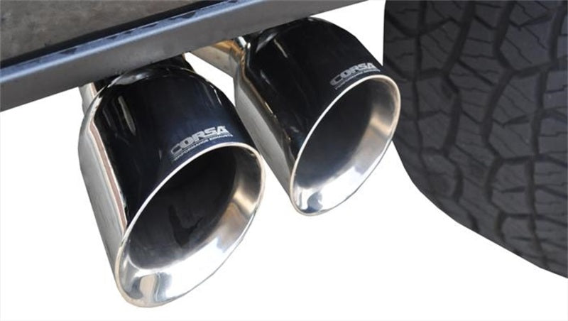 Corsa 2015 Ford F-150 5.0L V8 (Super Crew Cab) Polished Sport Single Side Dual 4in Tips CB Exhaust - 14837