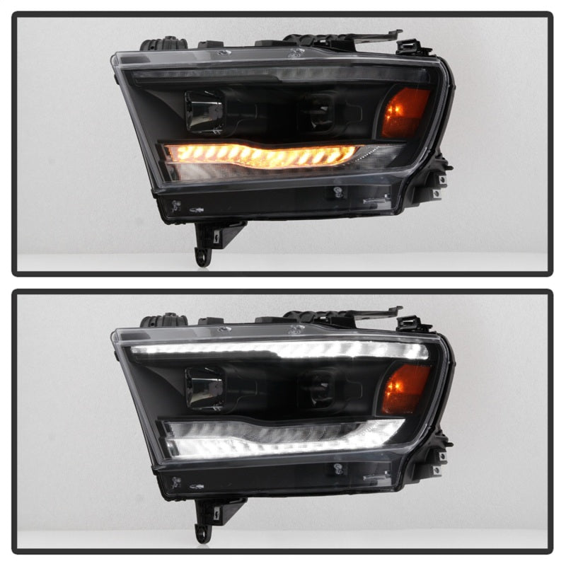 Spyder Dodge Ram 19-20 Halogen Model Projector Headlights Chrome PRO-YD-DR19HALSI-SEQ-BK - 5087393