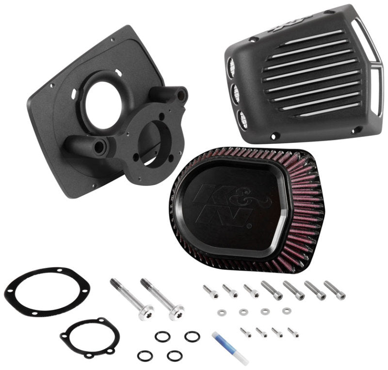 K&N Street Metal Intake System for 01-16 Harley Davidson Softail/Dyna - Shaker Black - RK-3950