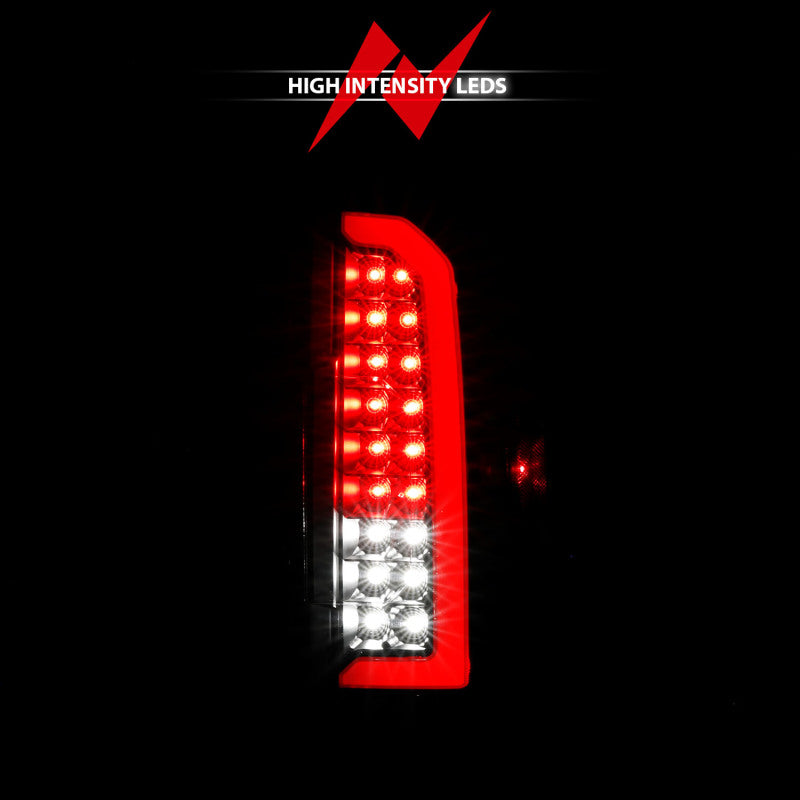ANZO 15-21 Chevrolet Colorado Full LED Tail Lights w/ Red Lightbar Black Housing Clear Lens - 311432