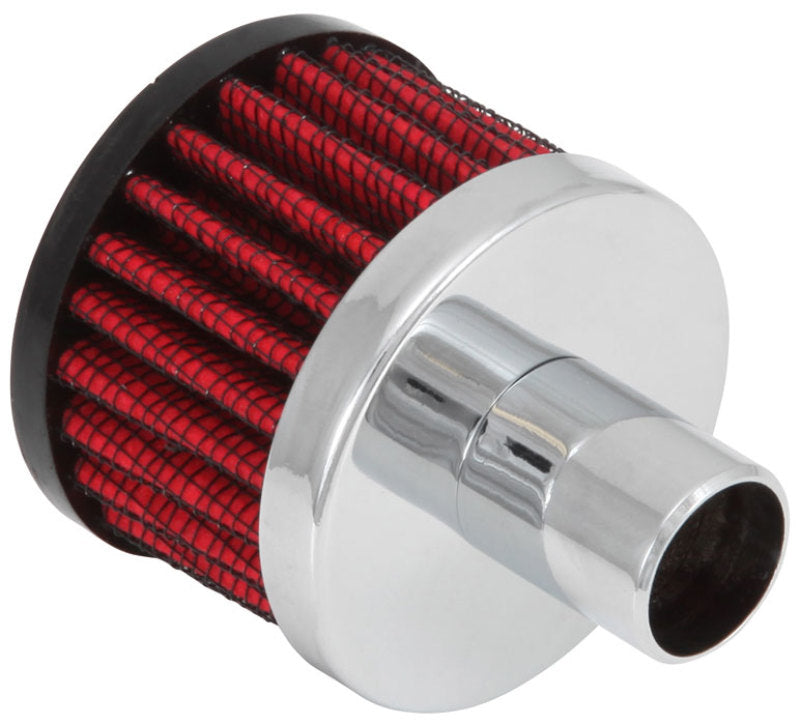 K&N Steel Base Crankcase Vent Filter .75in Vent OD x 2in OD x 1.5in Height - 62-1030 by K&N Engineering - angle view