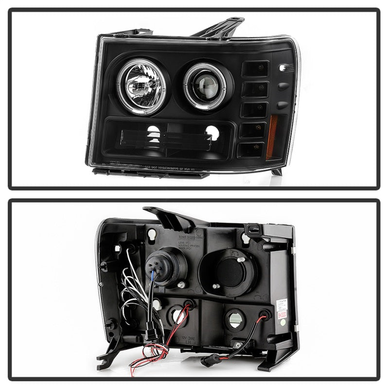 Spyder GMC Sierra 1500/GMC Sierra Denali 08-13 Projector LED Halo- LED All Blk PRO-YD-GS07-HL-BKV2 - 5086020