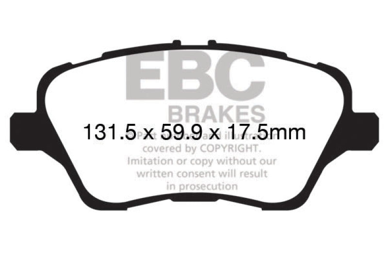 EBC 13+ Ford Fiesta 1.6 Turbo ST Redstuff Front Brake Pads - DP32149C