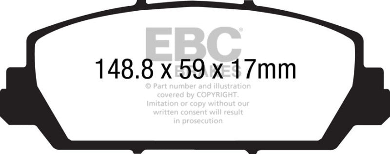 EBC 12+ Acura RDX 3.5 Yellowstuff Front Brake Pads - DP41896R