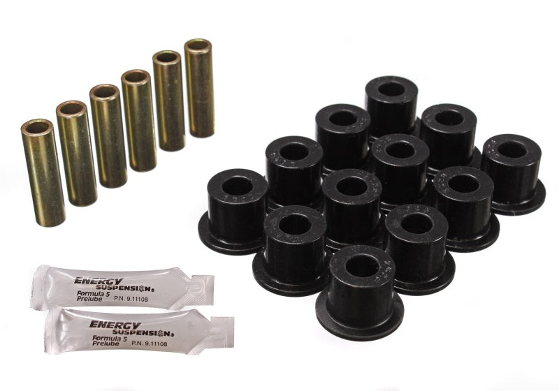 Energy Suspension 72-81 Scout II Black Front & Rear Leaf Spring Bushing Set - 6.2102G for 1972-1980 International Scout II - 