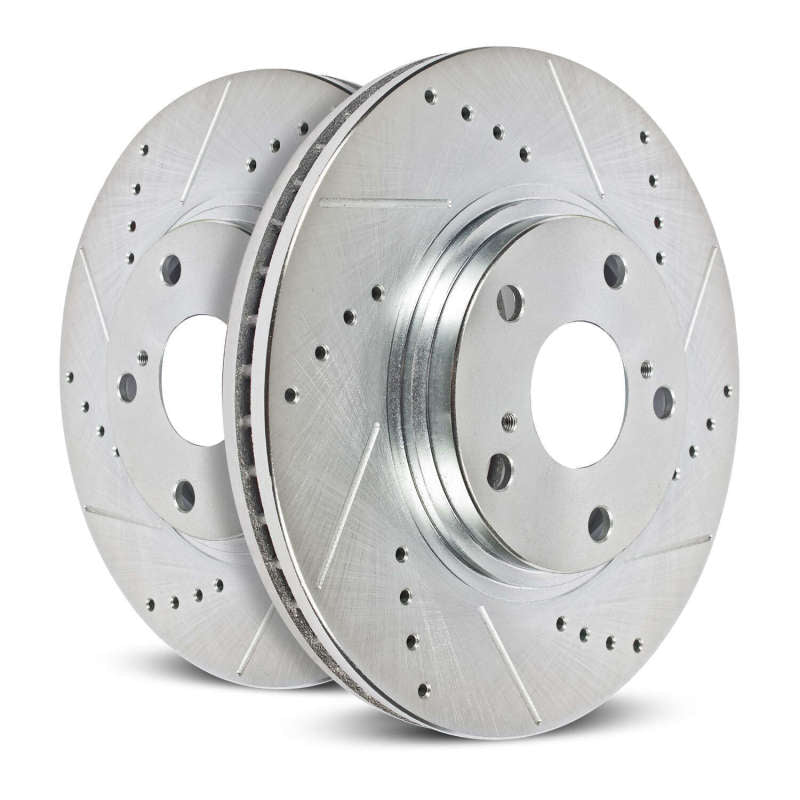 Power Stop 06-09 Audi A4 Front Evolution Drilled &amp; Slotted Rotors - Pair