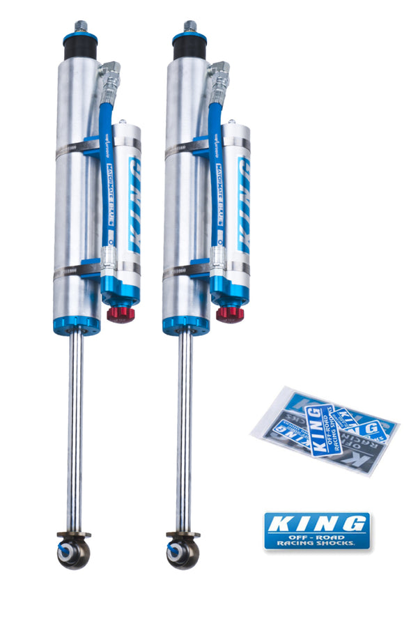 King Shocks 07-18 Jeep Wrangler JK Front 2.5 Dia Piggy Hose Res Shock 3-5in Lift w/Adjuster (Pair) - 25001-223A for 2007-2018