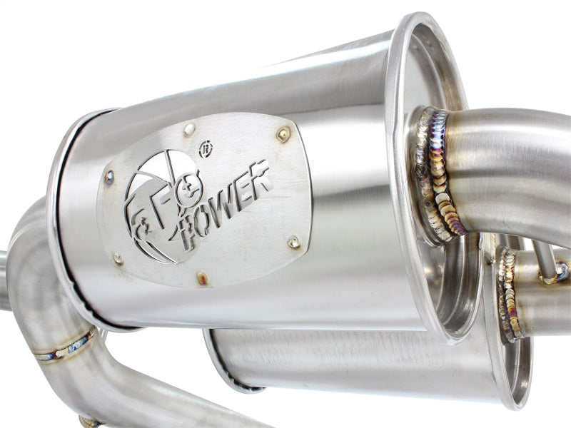 aFe MACHForce XP 2.5in Axle Back Stainless Exhaust w/ Polished Tips 07-13 BMW 335i 3.0L L6 (E90/92) - 49-36327-P