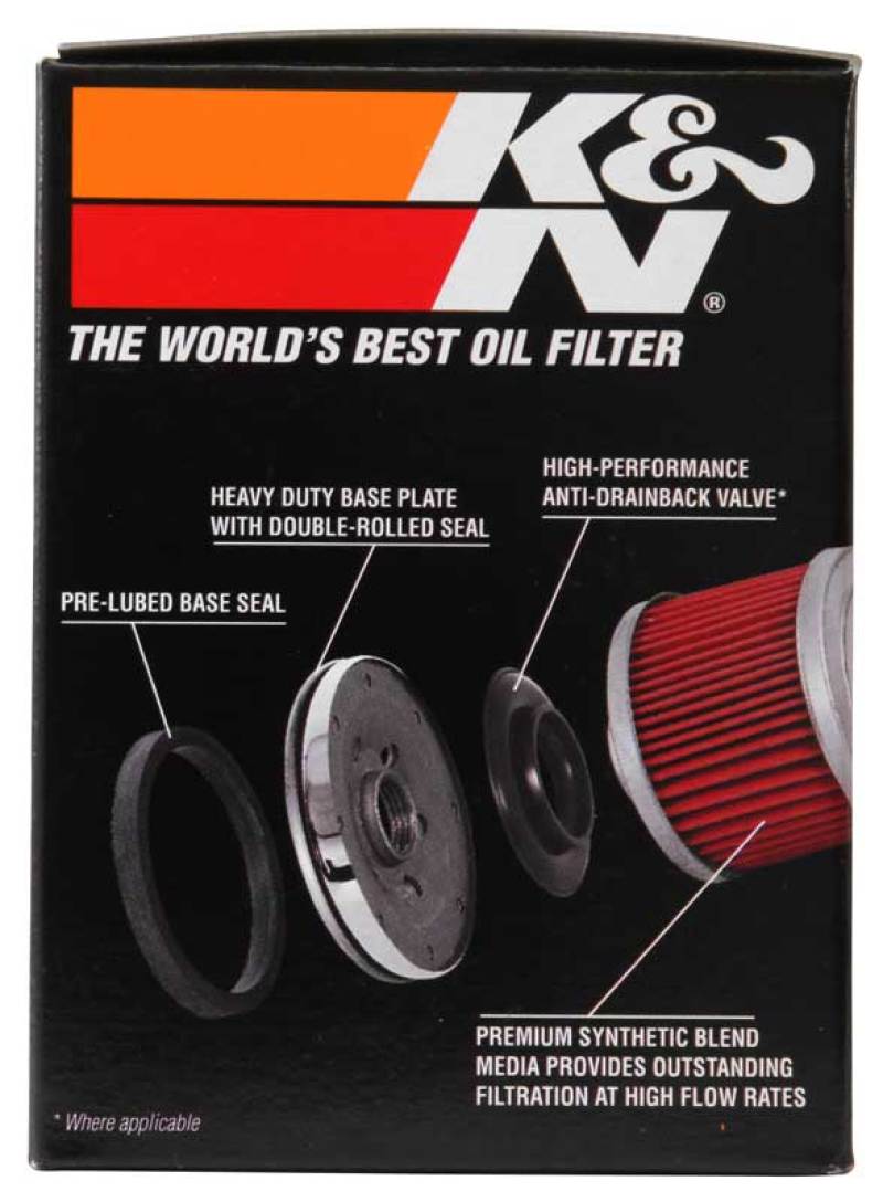 K&amp;N Harley Davidson / Buell 3in OD x 4.063in H Chrome Oil Filter - KN-171C