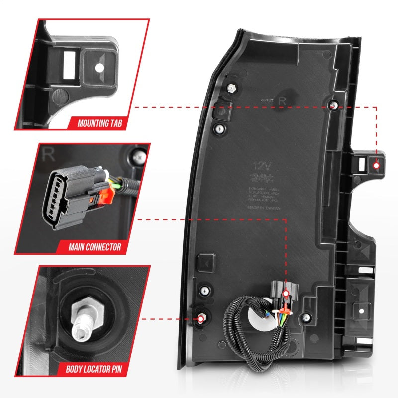ANZO 2015-2017 GMC Yukon/Yukon XL LED Taillights Black - 311275