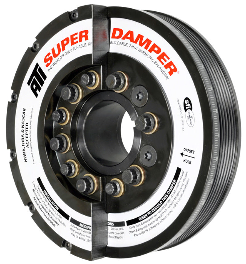 ATI Damper - 7.425in - Steel - 6 Grv - Duramax - 01-05 - LB7 &amp; LLY - Ext Bal - 3 Ring - Diesel - ATI917371