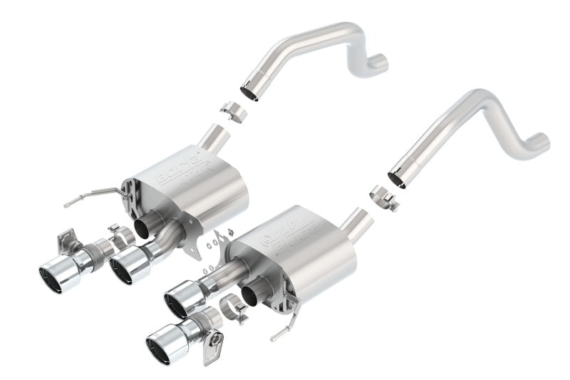 Borla 15 Chevy Corvette C7 ZO6 6.2L w/o AFM w/ NPP ATAK Quad RD RL IC Tips Center Rear Exit Exh - 11903