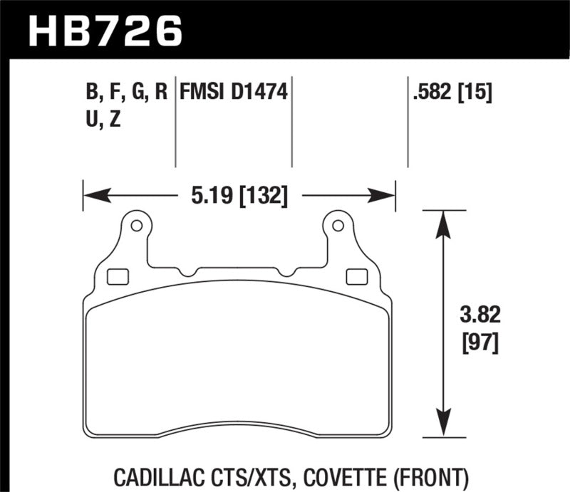 Hawk HPS 5.0 Front Brake Pads HB726B.582