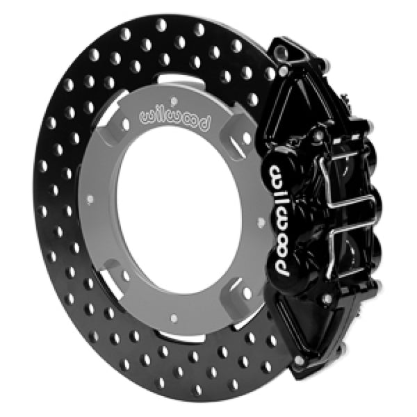 Wilwood 17-21 Can-Am X3RS Black 6-Piston Rear Kit 11.25in - Drilled Rotors - 140-16629-D by Wilwood - front view