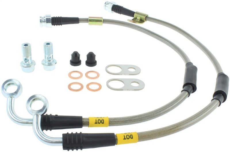 StopTech 2016 Mazda Miata Stainless Steel Front Brake Lines - 950.45011 for 2016-2025 Mazda MX 5 Miata - front view