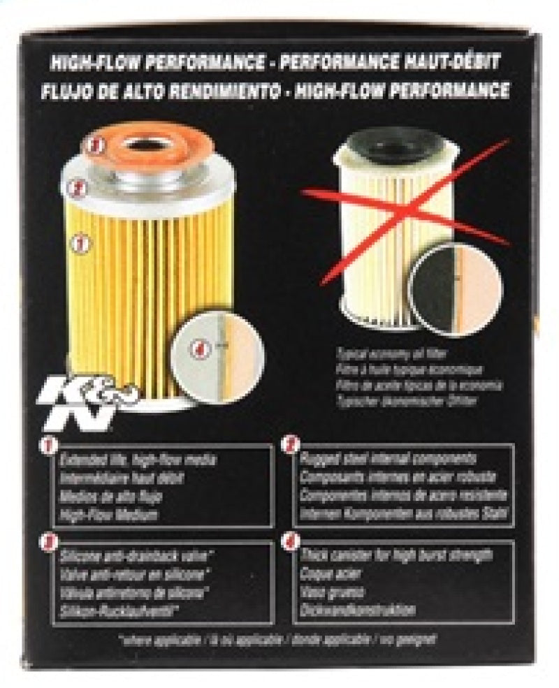 K&amp;N 3.74inch / 2.98 OD Performance Gold Oil Filter - HP-1017