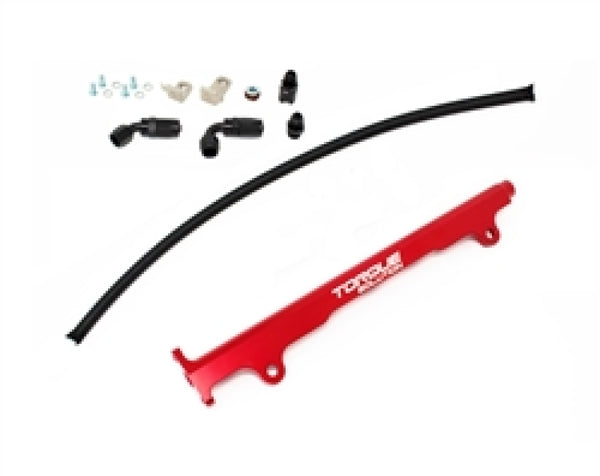 Torque Solution Mitsubishi Evo X Billet Aluminum Fuel Rail - Red - TS-EV-485R for 2008-2015 Mitsubishi Lancer