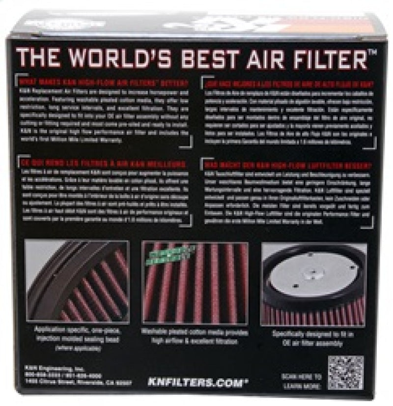 K&amp;N Round Tapered 6.25in Base OD x 5.5in Top OD x 2.125in H Replacement Filter for Harley Davidson - HD-0800